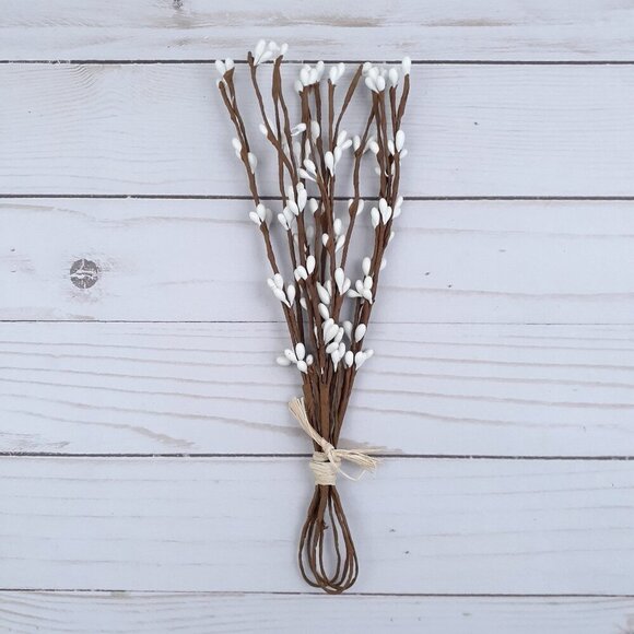 Other - Rustic Floral Pick White Berries Wired B1